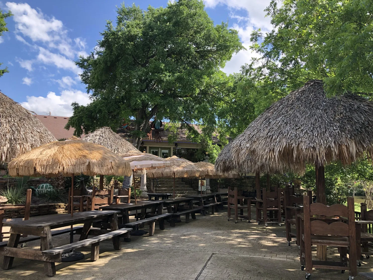 Restaurant patio up close